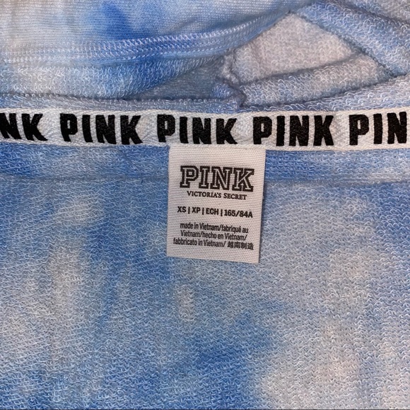 PINK blue and white Tie Dye Hoodie - Picture 4 of 14